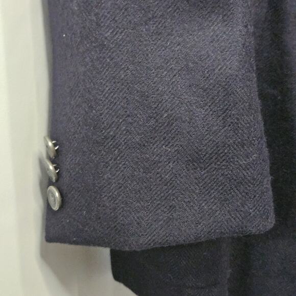 College Hall Wool Suit Jacket Blazer Mens 40L Vintage Dress Coat Navy Poland - Picture 2 of 7